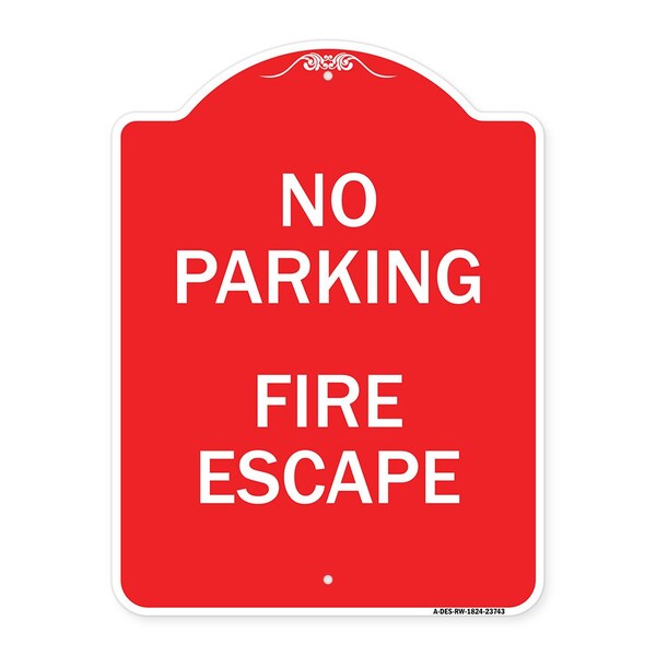 Signmission No Parking Fire Hydrant W/ Graphic, Red & White Aluminum Sign, 18" x 24", RW-1824-23742 A-DES-RW-1824-23742 - main